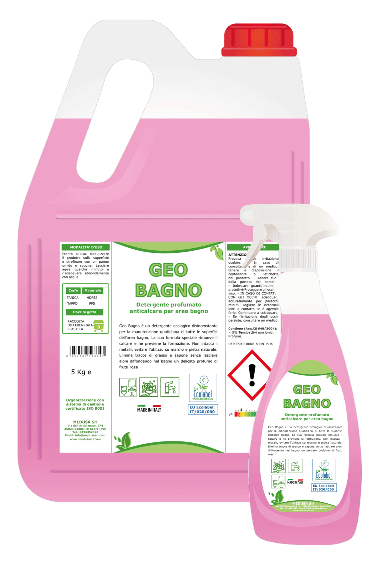 Detergente sanitari Geo Bagno Ecolabel 5kg x 4 pz